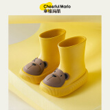 幸福玛丽（Cheerful Mario）宝宝雨靴儿童雨鞋防水婴儿幼儿男童女童水鞋男孩女孩女款内长15cm