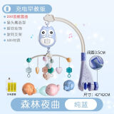 九鹿美兮新生婴儿宝宝床铃0-1岁3-6个月12玩具音乐旋转床头铃摇铃 充电版 蓝色