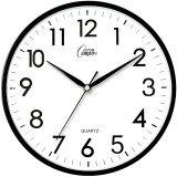 康巴丝（COMPAS）挂钟 创意简约钟表客厅石英钟表挂墙时钟 c2855 黑色