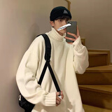 NEW OR MODE高领毛衣男秋冬季潮牌宽松保暖情侣针织衫休闲慵懒打底线衣服男装 白色 XL