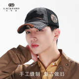 LACKPARD帽子男士春夏字母刺绣棒球帽户外运动遮阳帽时尚个性复古鸭舌帽 黑色 均码 56-59cm可调节