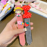 梦逸儿童刘海整理女童宝宝碎发帖小女孩后脑勺碎发魔术贴发梳头饰 红色蝴蝶结魔法贴2件套