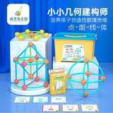 威思敦王国几何建构师平面几何立体图形构建拼装积木儿童数学玩具3-12岁 几何建构师140件(桶装无分类盘)