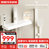 浪鲸（SSWW）淋浴花洒套装 增压精铜龙头淋雨喷头易洁喷枪喷头 恒温花洒 TS8 奶白恒温【升级背喷】带喷枪