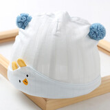 贝娜茜婴儿帽子春夏薄款0-6个月纯棉可爱无骨护卤门夏天新生儿宝宝胎帽 1169-天蓝 0-6个月（38-44CM）