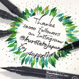 吴竹（KURETAKE）进口ZIG双头软毛水彩笔海水绿软毛硬笔两用单支装TUT-95-038水彩笔