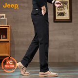 吉普（JEEP）加绒加厚高端男士休闲裤男2025秋冬新款宽松直筒裤商务潮牌裤子男