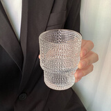 皇家洛克 ROYALLOCKE北欧风ins竖条纹玻璃咖啡杯带盖带吸管玻璃水杯 随机一个玻璃杯