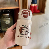 双饮口保温杯学生316不锈钢星球保温杯女男高ins颜值大容量可爱感 星球保温杯 501ml 【苹果小狗】