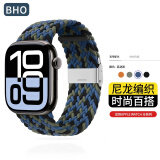 BHO【销量2万+】适用苹果手表表带apple watch s10/9表带ultra2/8/7编织iwatch se男生女士新年红色款 蓝迷彩 【44/45/46/49mm】表盘通用