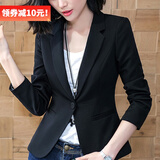 DGPZ小西装女商务休闲小DGPZ西服OL通勤短外套英伦风小西装YZH9506 黑色9506长 XL