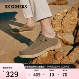 斯凯奇（Skechers）帆布鞋男士商务休闲鞋子66387 卡其色 41.5 