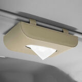 润群车载纸巾盒挂式纸巾盒汽车用品天窗抽纸盒多功能创意车载纸巾盒 米色 无车标通用