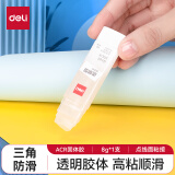 得力(deli)8gACR三角固体胶水 高粘无甲醛透明胶棒 点线面强力粘接 DIY手工学生文具 单支 办公用品 53407