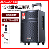 志高（CHIGO）广场舞蓝牙音箱低音炮户外大音量户外K歌变音声卡音响弹唱 15英寸蓝牙音响旗舰版