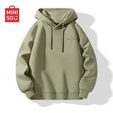 名创优品（MINISO）连帽卫衣男重磅宽松春秋季休闲高级感青少年潮流外套 灰豆绿 M
