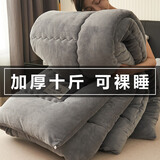 雅鹿牛奶绒被子冬被季双面绒棉被单人加厚保暖10斤被芯双人春秋被毯褥 双面牛奶绒-灰色 150*200cm加厚冬被【约8斤】
