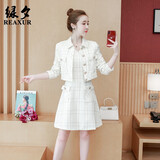绿夕小香风连衣裙春秋女装2025年新款秋装小个子连衣裙长袖气质名媛 白色 M
