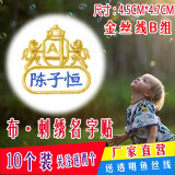 帕咭瓦 幼儿园名字贴姓名贴刺绣布可缝可洗简易小号儿童防水卡通名字条衣服贴被子贴名字标签校服绣字定制 金丝线B组