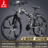 凤凰（Phoenix） 凤凰自行车可折叠山地车路虎男士成年人变速女式越野公路单车 六刀银灰/折叠双避震/全竞速轴承 26寸24速【参考：158-188cm】