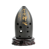 馮氏陶塤十孔专业双腔黑陶埙笔筒演奏古埙成人初学者入门埙传统民族乐器 云水禅心 F调