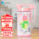 ASVEL 家用凉水壶耐热冷水壶 耐高温水杯大水杯可冰箱冷冻果汁壶泡茶壶 粉红色( 8254-16) 1.6L