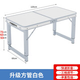 莉奥折叠桌户外摆摊桌椅组合便携野炊露营烧烤桌广告宣传桌摆地摊桌子 白色 120cm 单桌