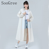 SooGree雨衣成人一体式单人长款加厚全身防雨水电动车通勤户外出行雨披 米黄色或白色批次不同以实物为准 均码