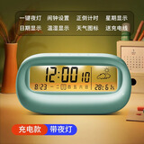 帕提拉透明闹钟学生用桌面智能电子数字时钟高颜值2023新款专用起床神器 806夜灯款蓝色+USB线