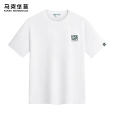 马克华菲【虎头刺绣】短袖T恤男夏季透气百搭宽松男装上衣 本白 M