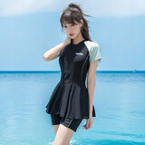 微光里温泉游泳衣女2024连体遮肉保守显瘦游泳馆专用学生泳装女 保守泳装(建议80-125)