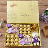 德芙（Dove）巧克力礼盒装38三八妇女神节礼物女生日礼物创意公司团购浪漫礼品 金色心心相印礼盒