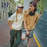 Gap男女装夏季纯棉字母logo短袖T恤宽松百搭上衣A00818 棕色 170/92A(M) 亚洲尺码