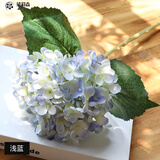 黛莉森 单支绣球花 假花 仿真花 轻奢欧式绢布花束客厅餐桌花插花婚礼装饰花家居玄关茶几办公室摆件 白蓝