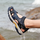 悍途（HUMTTO）夏季沙滩凉鞋户外露营溯溪鞋男款轻便透气包头凉鞋 黛蓝 41 