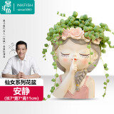 墨斗鱼多肉花盆仿陶瓷塑料创意小花盆桌面小盆栽可爱卡通小仙女安静