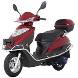 阔路全新宇钻踏板车国四电喷125CC燃油车成人两轮雨钻摩托车外卖车 枣红色 国三款化油器（不可上牌）