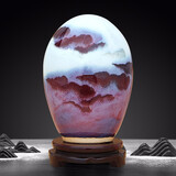 傲世小号新中式钧瓷窑变陶瓷器花瓶工艺品客厅摆件家居酒柜玄关电视柜 窑变山水石来运转（配旋转底座）