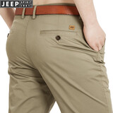 JEEP SPIRIT休闲裤男2025年新品直筒宽松休闲裤子中青年男士弹力百搭长裤子 A872卡其 34
