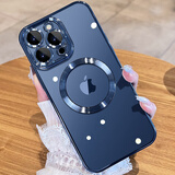 爵士驼【自带镜头膜】适用苹果15ProMax手机壳iphone15新款磁吸magsafe无线充电 苹果15pro【宝蓝色】强力磁吸+防爆镜头膜+膜