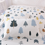 哈他家纺 全棉斜纹印花枕头套 纯棉单人枕套  一对装（2只） 月光森林 74*48cm