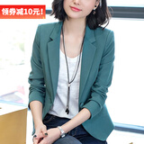 DGPZ小西装女商务休闲小DGPZ西服OL通勤短外套英伦风小西装YZH9506 绿色9506长 L