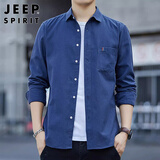 JEEP SPIRIT吉普衬衫男长袖秋冬季外套男士商务休闲衬衣潮牌男装上衣服