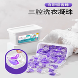 羞小情洗衣凝珠三合一持久留香五效合一留香珠洗衣珠去污高浓缩 紫色薰衣草香 100颗【精美品牌盒装】