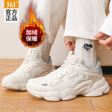 361°女鞋棉鞋女跑步鞋冬季加绒皮面舒适学生运动鞋二棉女生保暖鞋子 羽毛白/燕麦奶(二棉) 38