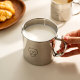 onlycook不锈钢杯水杯子 宝宝杯牛奶杯早餐杯食品级316L 儿童幼儿园 小猪