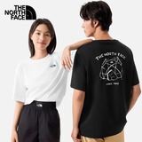 北面（The North Face）短袖T恤男女同款小熊帐篷露营宽松透气休闲半袖24春夏新款|8CST FN4/雪峰白 2XL /185
