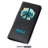 弗罗猫 个性街头潮流潮牌青年青少年学生钱包男生韩版ins风潮休闲文艺风大学生钱夹 长款 分块PEACE