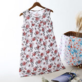 AB内衣夏季新品薄款纯棉圆领睡衣全棉宽松大码妈妈装家居服睡裙女 红菊 XL (165/95)