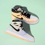 耐克（NIKE）【潮】Air Jordan aj1板鞋女子新款中高帮透气休闲运动耐磨篮球鞋 CT0979-101（彩色拼接 马卡龙） 37.5